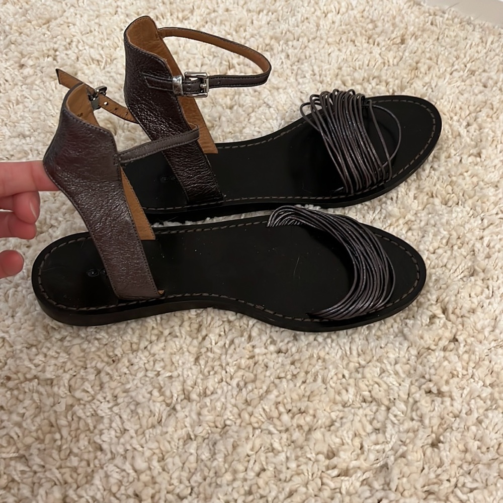 Coach silver sandals, worn once.